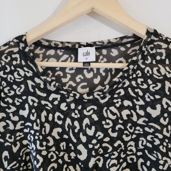 NEW Cabi Black White Skin Print Sweatheart Top M Y2K Whimsygoth Fairy Long Sleev - Picture 3 of 11